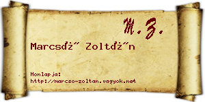 Marcsó Zoltán névjegykártya